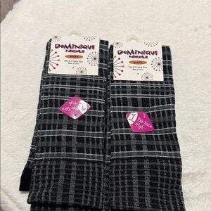 Dominique Plaid Black and White Socks